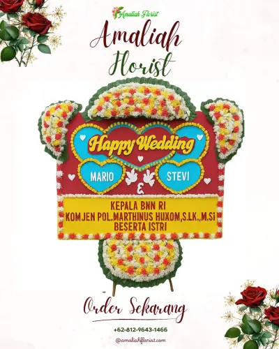 Karangan Papan Bunga Pernikahan di Margokaton